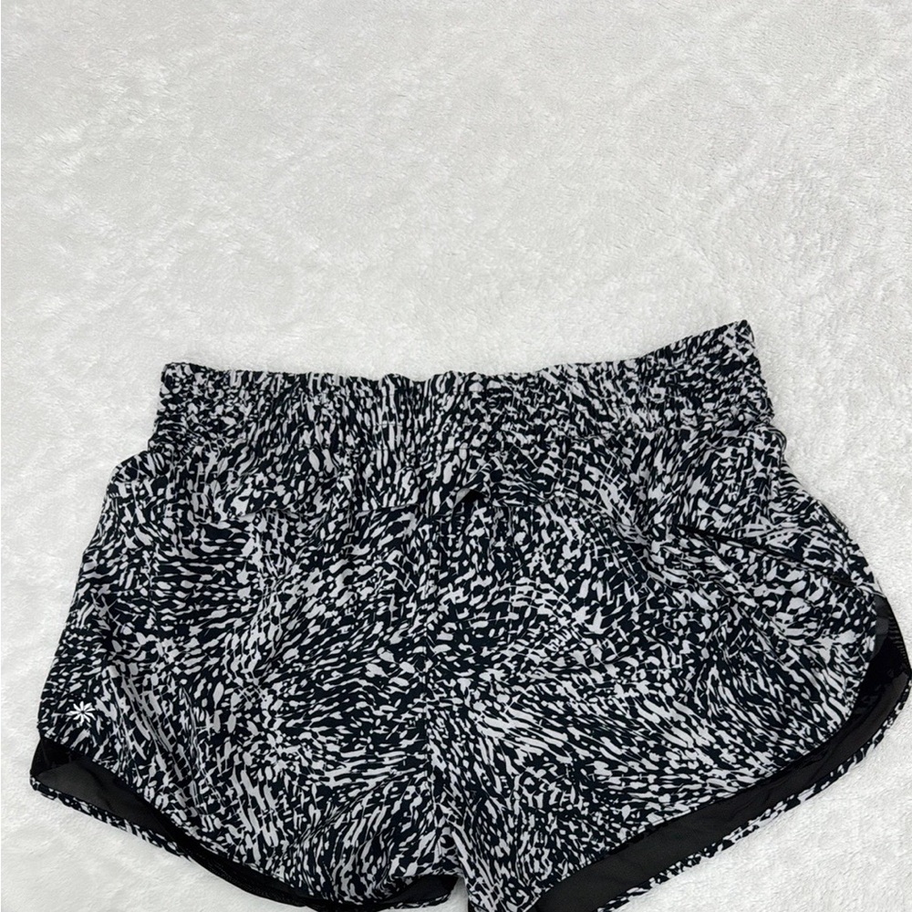 Athleta Black and White Athletic Shorts Performance Fabric